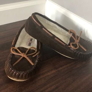 Minnetonka brown slippers